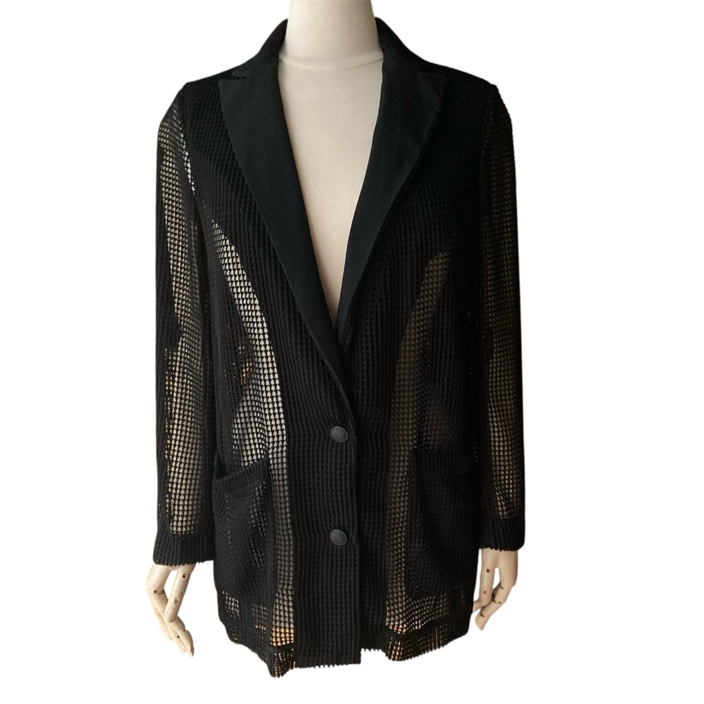 Rag & Bone | Mesh Detailed Blazer With Silk Combo - Black - S